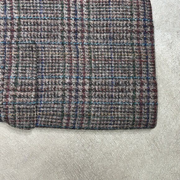 Vtg Lands' End Charter Collection Tweed Blazer Plaid Two Button Sport Coat 46L - Picture 5 of 10